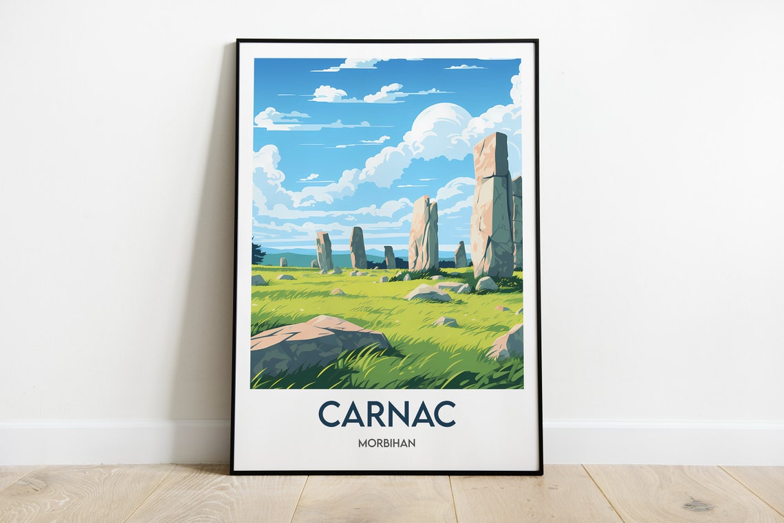 Carnac Morbihan Ancient Standing Stones Minimalist Travel Poster