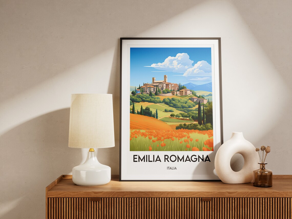 Emilia Romagna Italy Travel Poster, Italian Illustration - Image 2