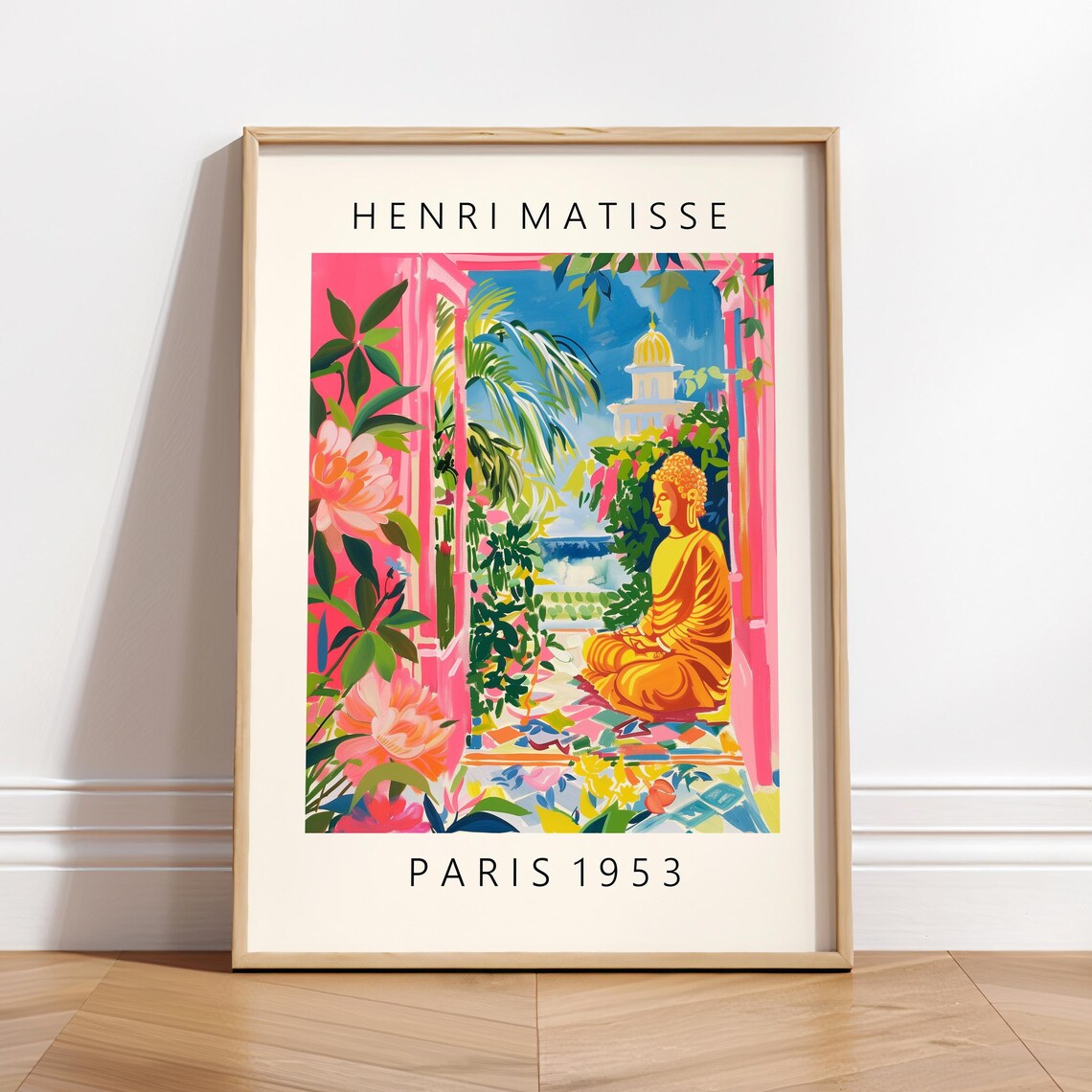 Buddha Statue Meditation Wall Art, Matisse Print