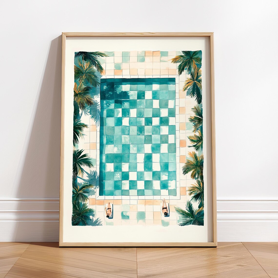 Chilling By The Pool Beachy Coastal Art Print