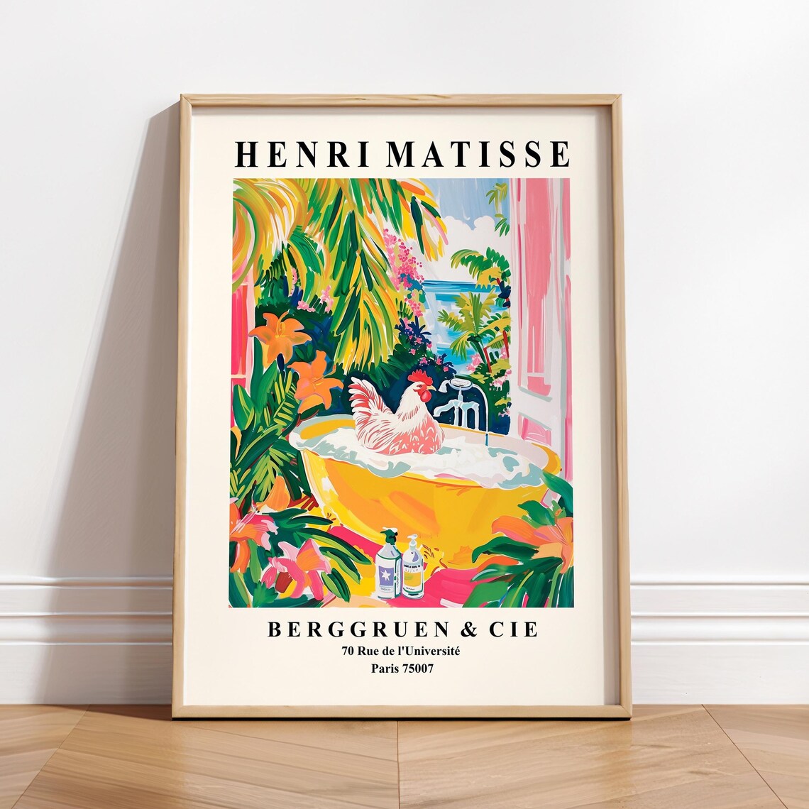 Rooster In Bathtub, Matisse Style Poster Print