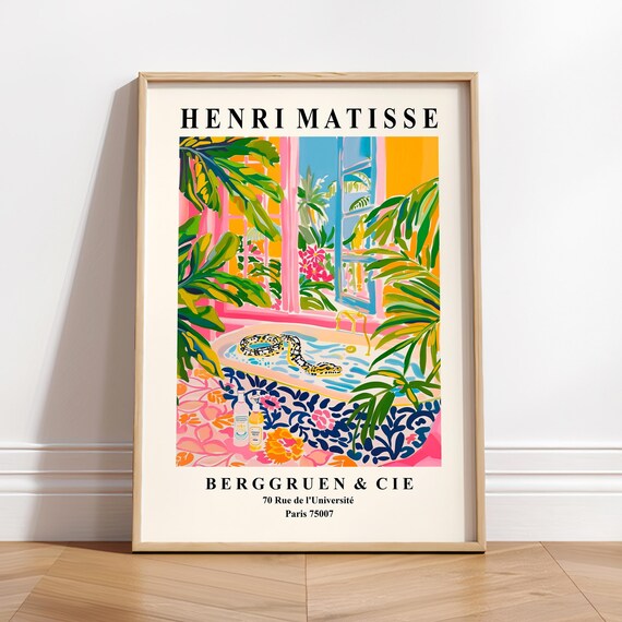 Henri Matisse Style Snake Bubble Bath Berggruen Paris Tropical Wall Art