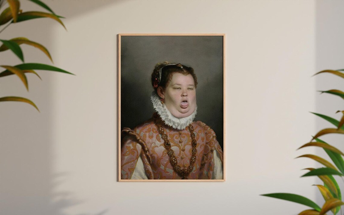 Funny Lady Bathroom Poster Print, Stinky Face - Image 3