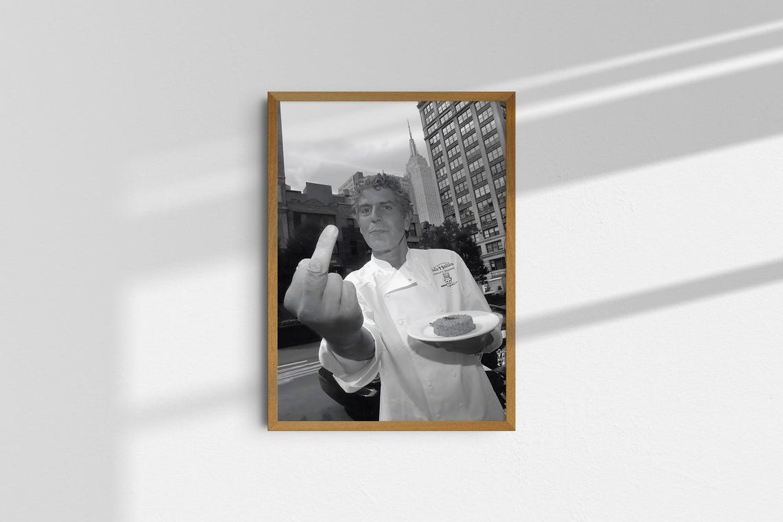 Anthony Bourdain Middle Finger Chef New York Street Photo Poster - Image 4
