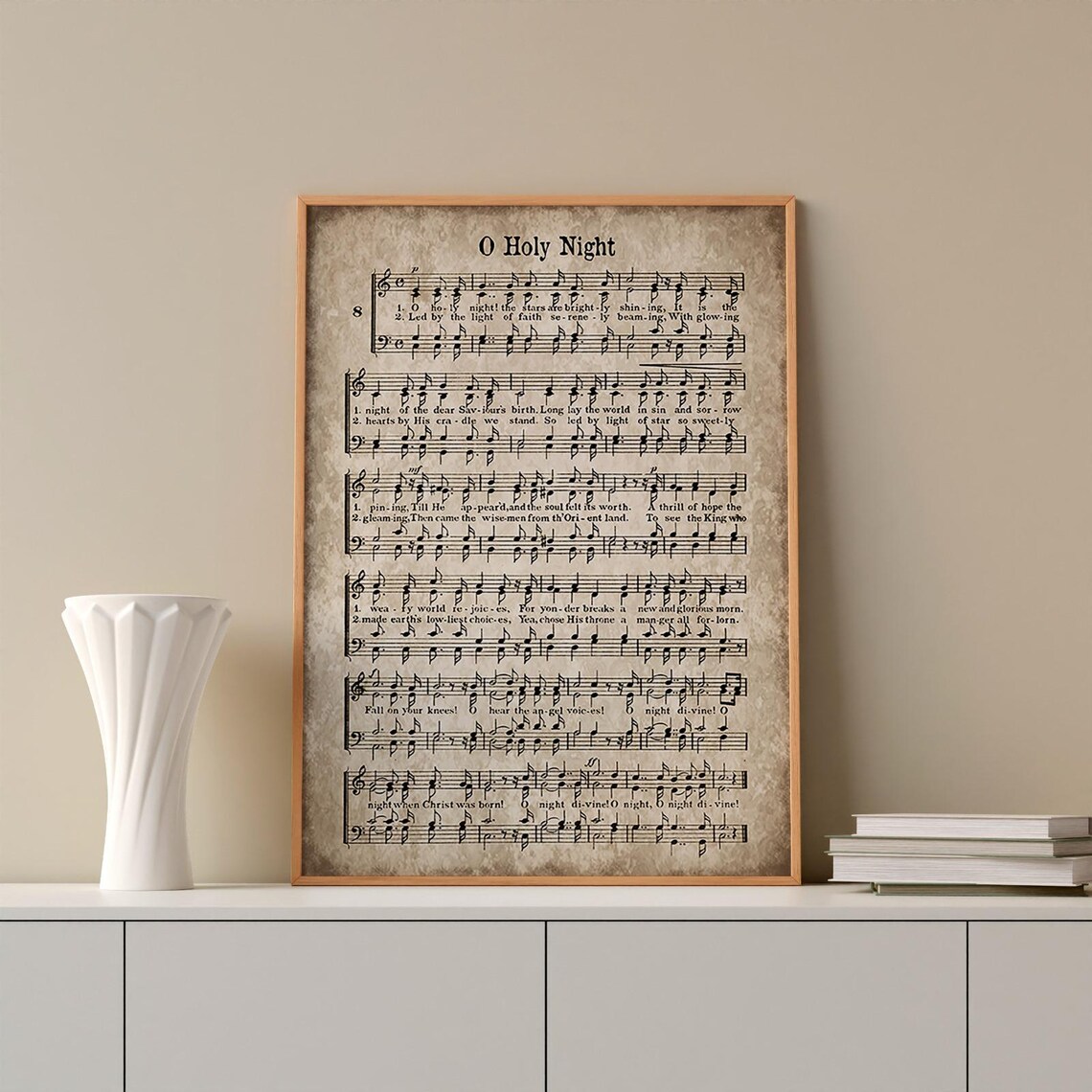 O Holy Night Vintage Christmas Carol Art Print - Image 4