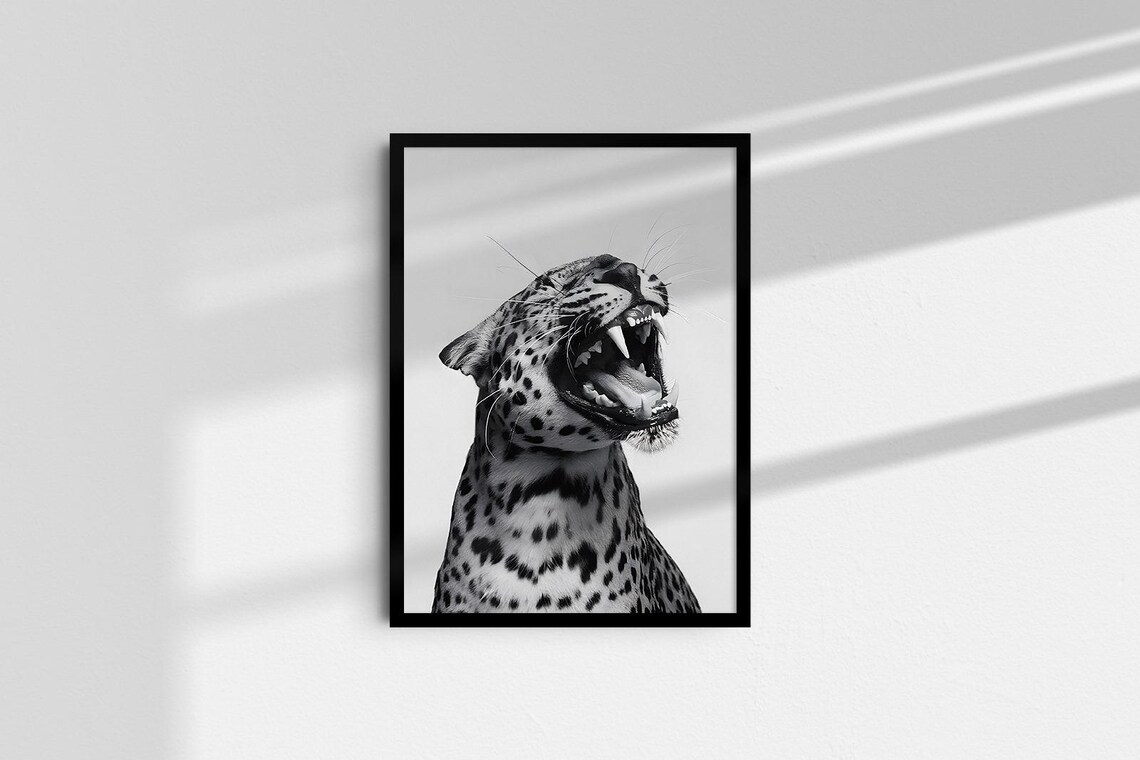 Leopard Roar Wall Art Print, Fashion Style Decor - Image 4