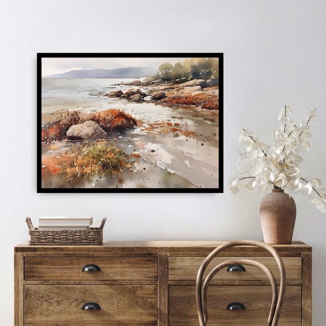 Isle of Skye Rocky Shoreline Watercolor Scotland Coastal Art Poster - Image 2