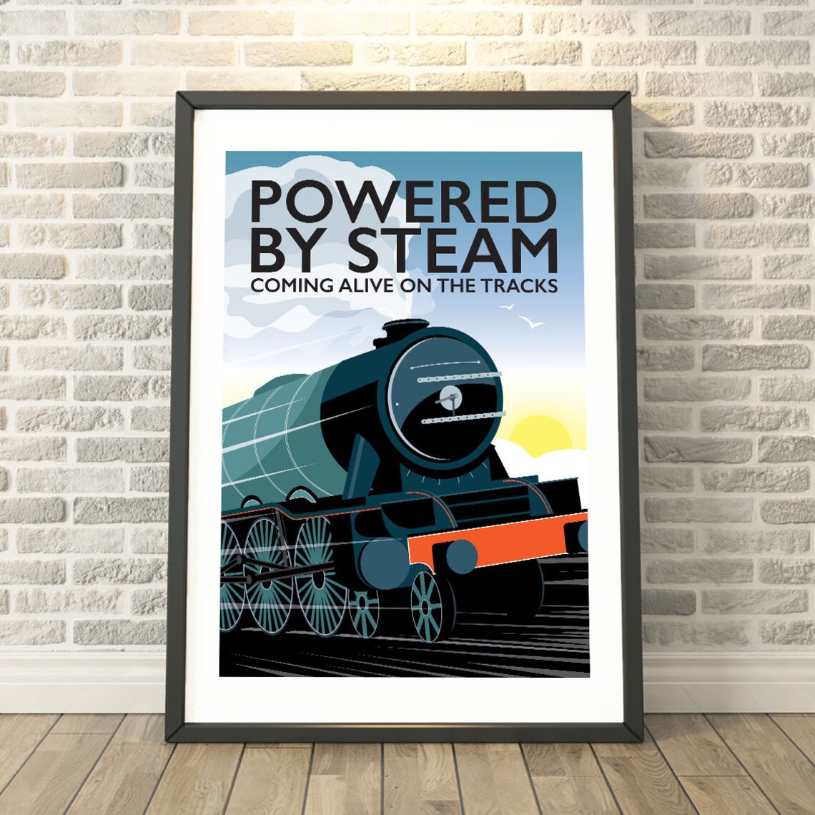 Powered By Steam Train Travel Poster, Tabitha Mary
