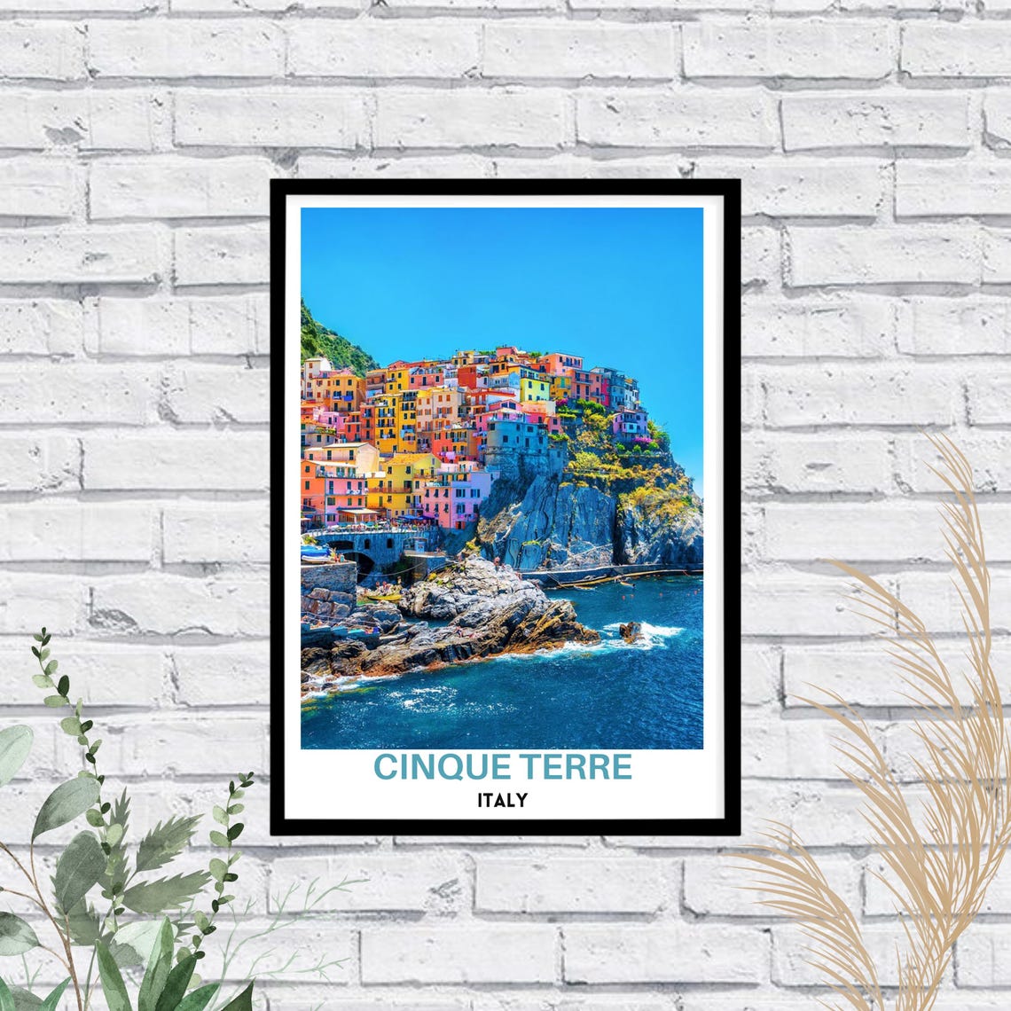 Cinque Terre Italy Colorful Cliffside Village Coastal Poster