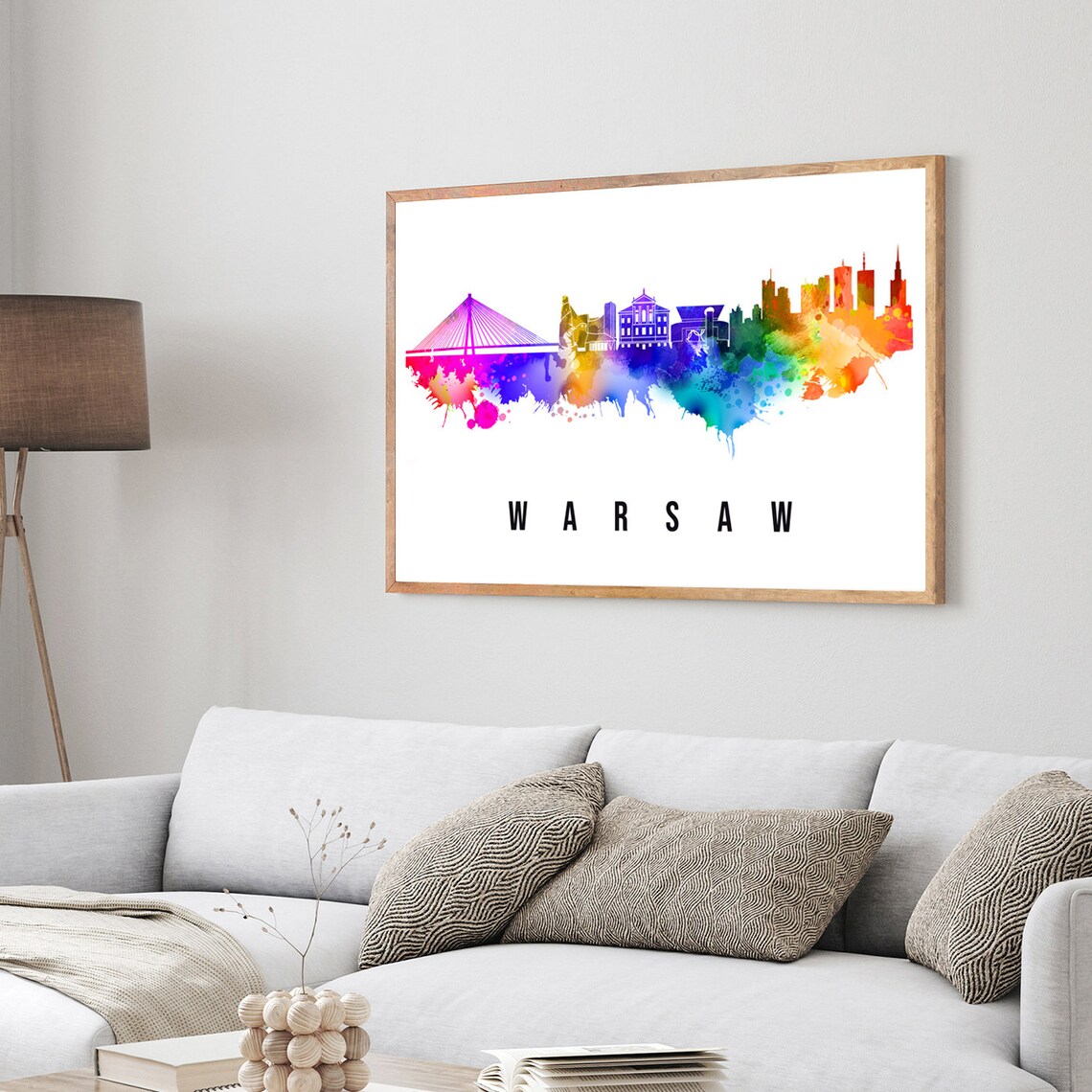 Warsaw Poland Poster Skyline Poster Cityscape Poster Poland Landmark City Illustration Poster Home Wall Art Office Wall Art Poland - Image 3