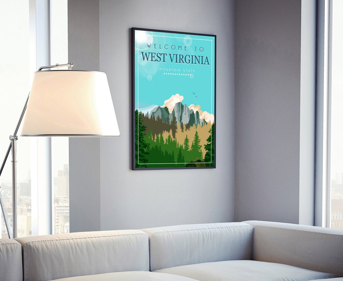 West Virginia Mountain State Welcome to Forest Mountains Travel Poster - Image 4