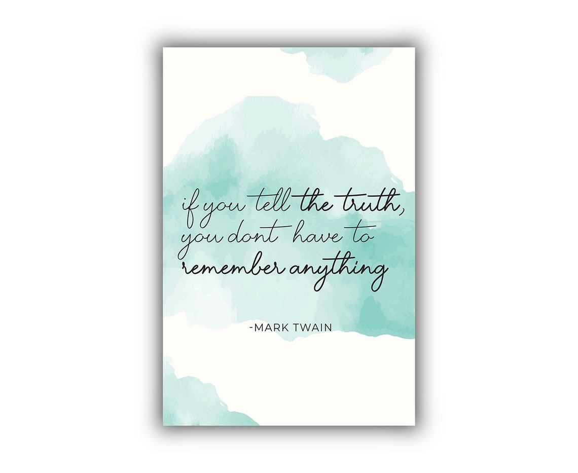 Mark Twain Truth Quote Watercolor Script Inspirational Art Poster - Image 2