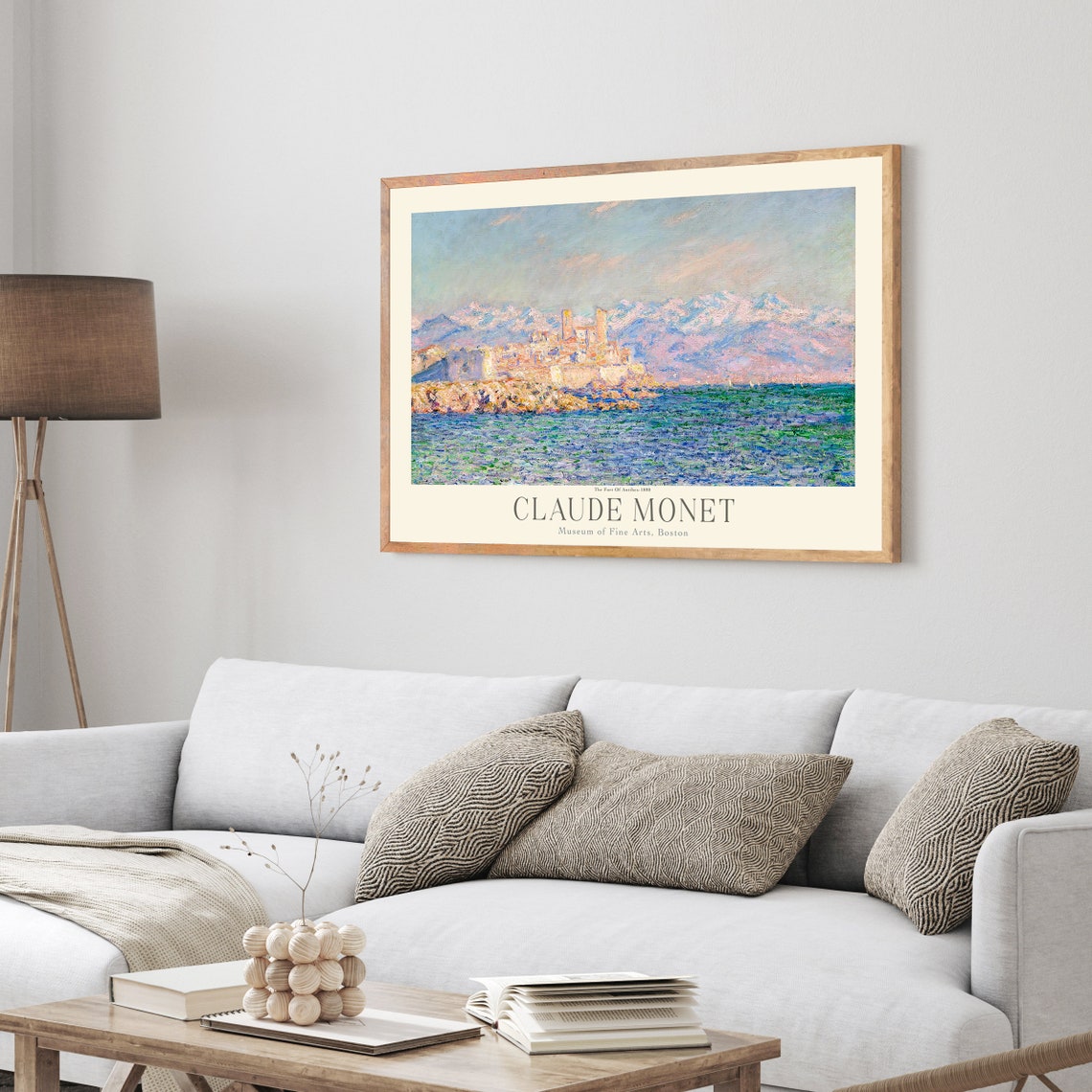 Claude Monet Antibes Harbor French Riviera Alps View Art Poster - Image 4