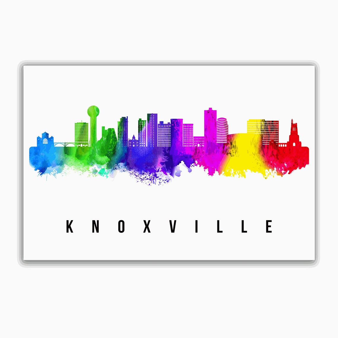 Knoxville Tennessee Skyline Poster Knoxville Tennessee Cityscape Painting Landmark And Cityscape Print Home And Office Wall Art - Image 2