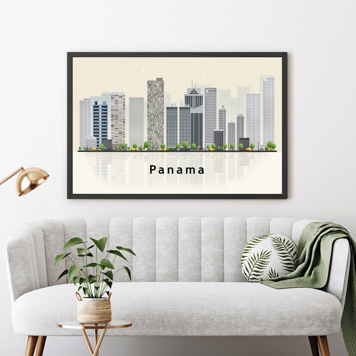 Panama City Central America Modern Towers Skyline Illustration Poster - Image 3