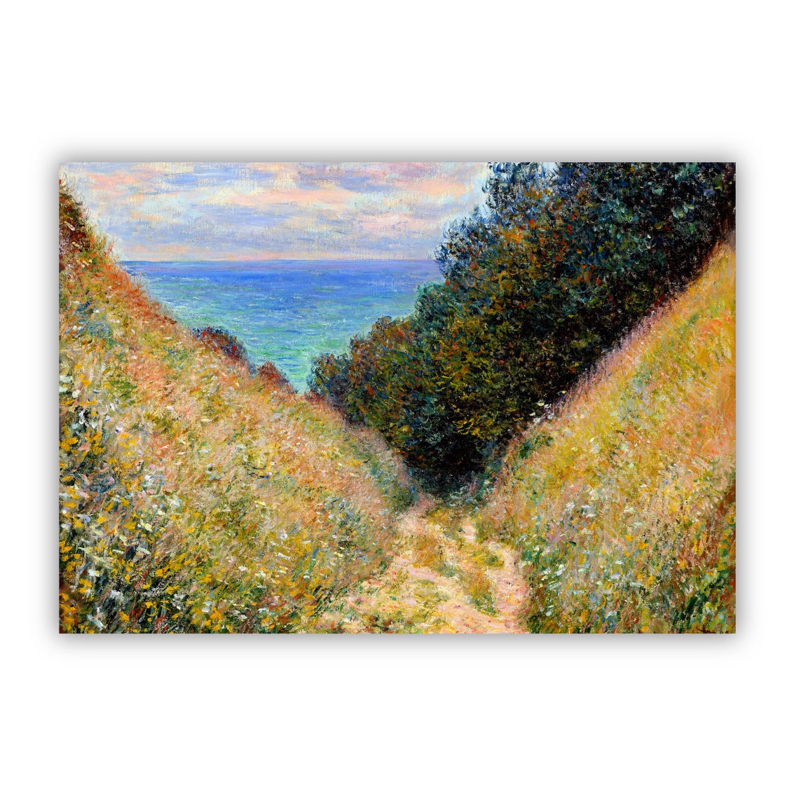 Claude Monet Golden Ravine Path To The Sea Cliff Walk Art Poster - Image 3