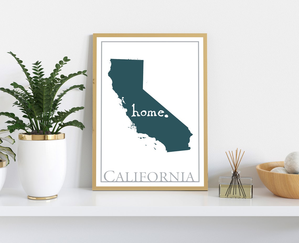 California Home State Map Modern Minimalist Travel Wall Art Poster - Image 2
