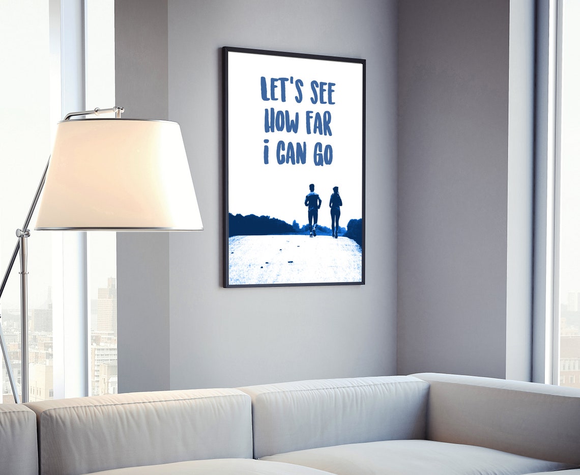 Lets See How Far I Can Go Runner Motivation Fitness Wall Poster - Image 4