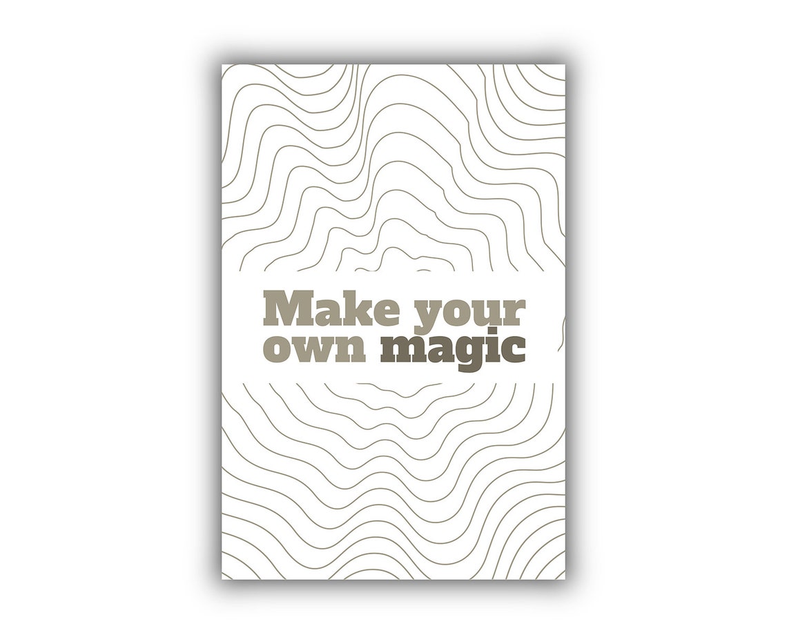 Make Your Own Magic Wavy Elegant Modern Typography Quote Wall Art - Image 2