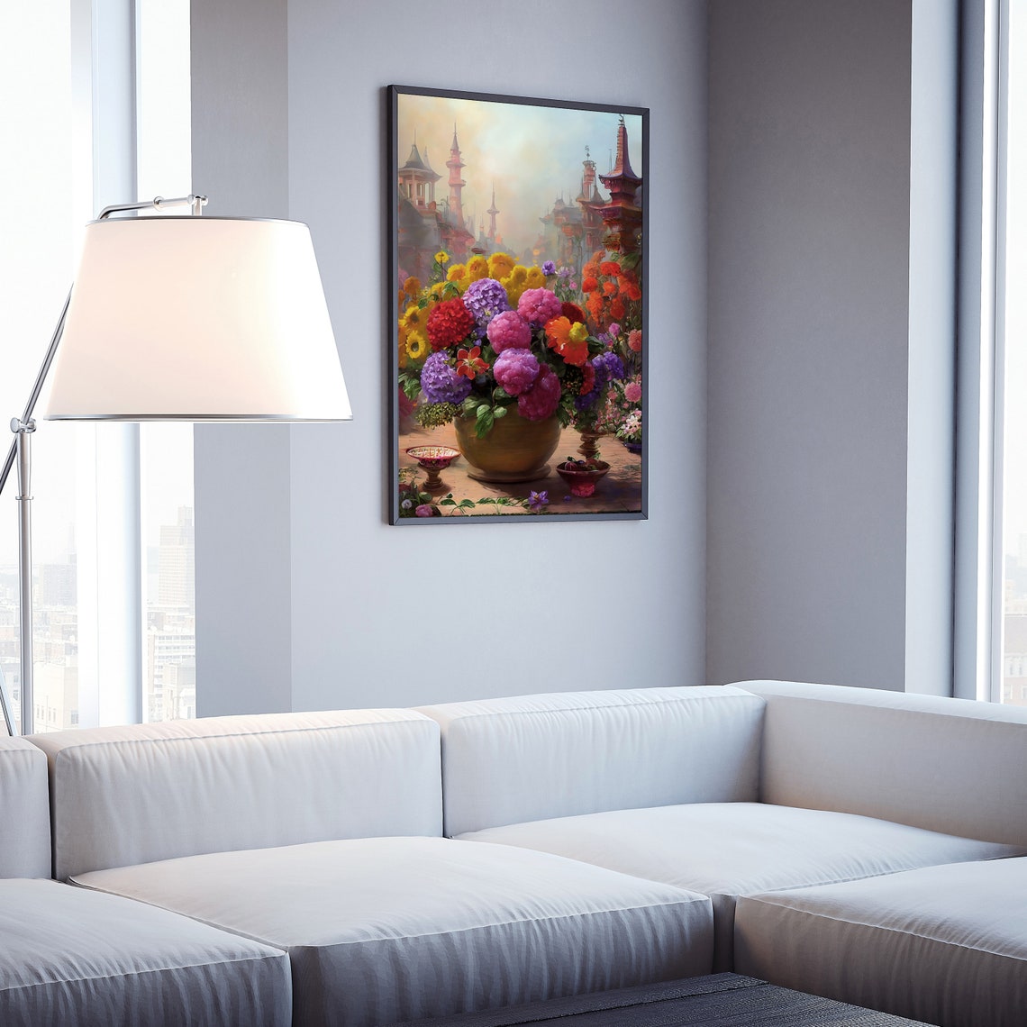 Flowers Oil Painting Flowers Still Life Poster Prints Flower Painting Prints Floral Texture Oil Painting Home Office Wall Art Decoration - Image 3