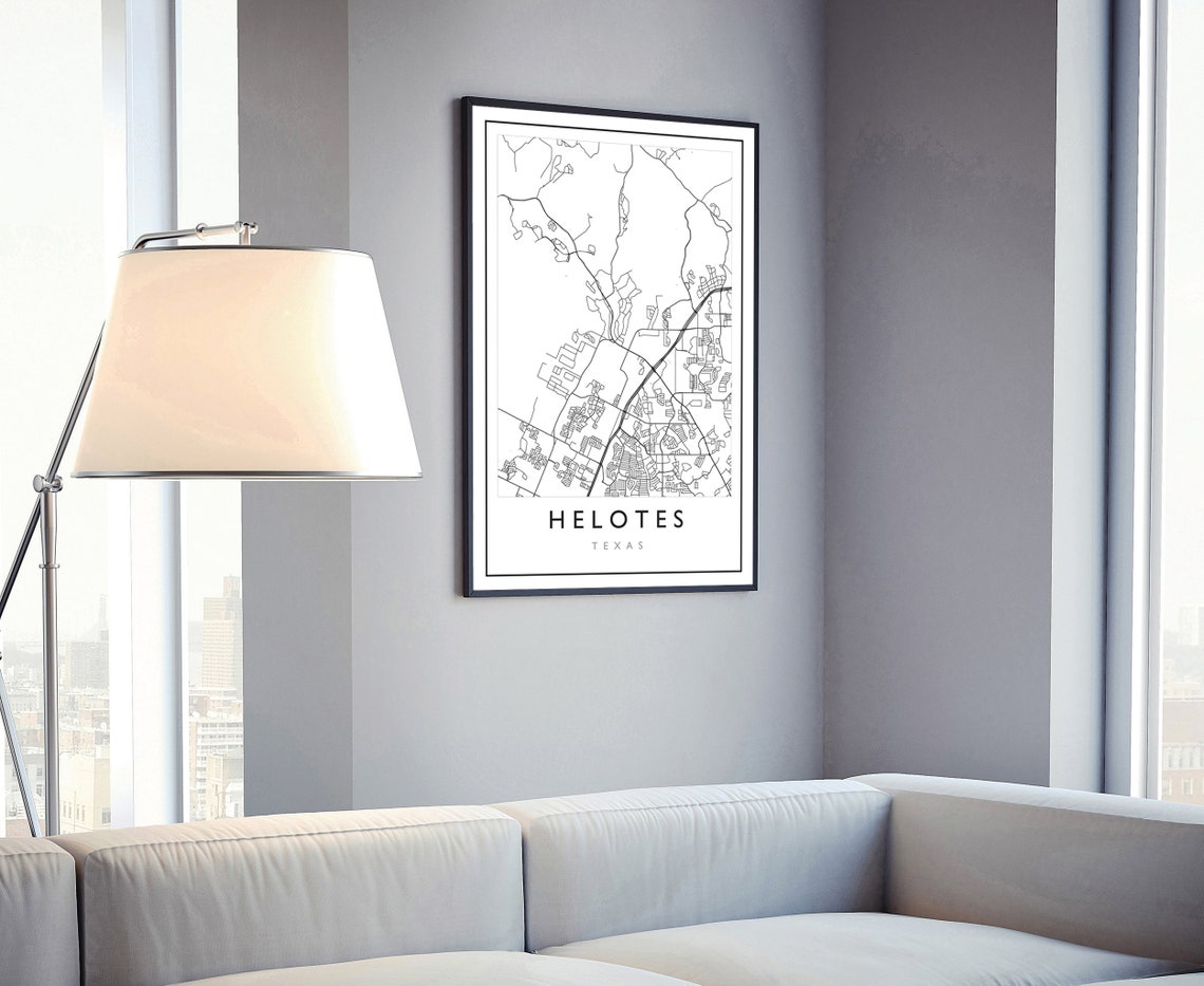 Helotes Texas City Street Map Minimalist Modern Travel Poster - Image 4