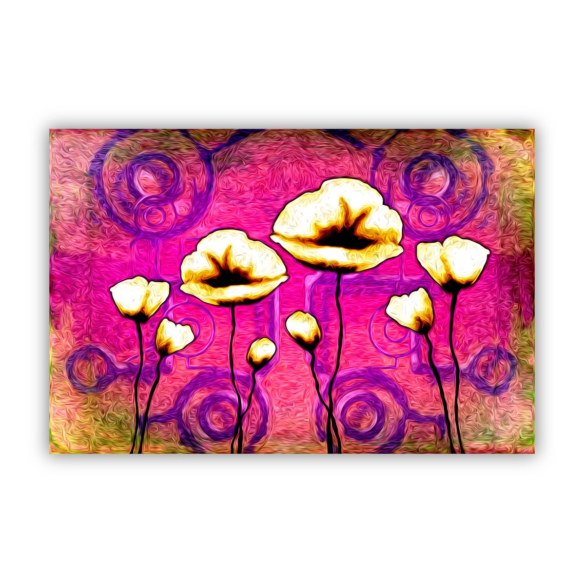 Flowers Oil Painting Flowers Still Life Poster Prints Flower Painting Prints Floral Texture Oil Painting Home Office Wall Art Decoration - Image 2