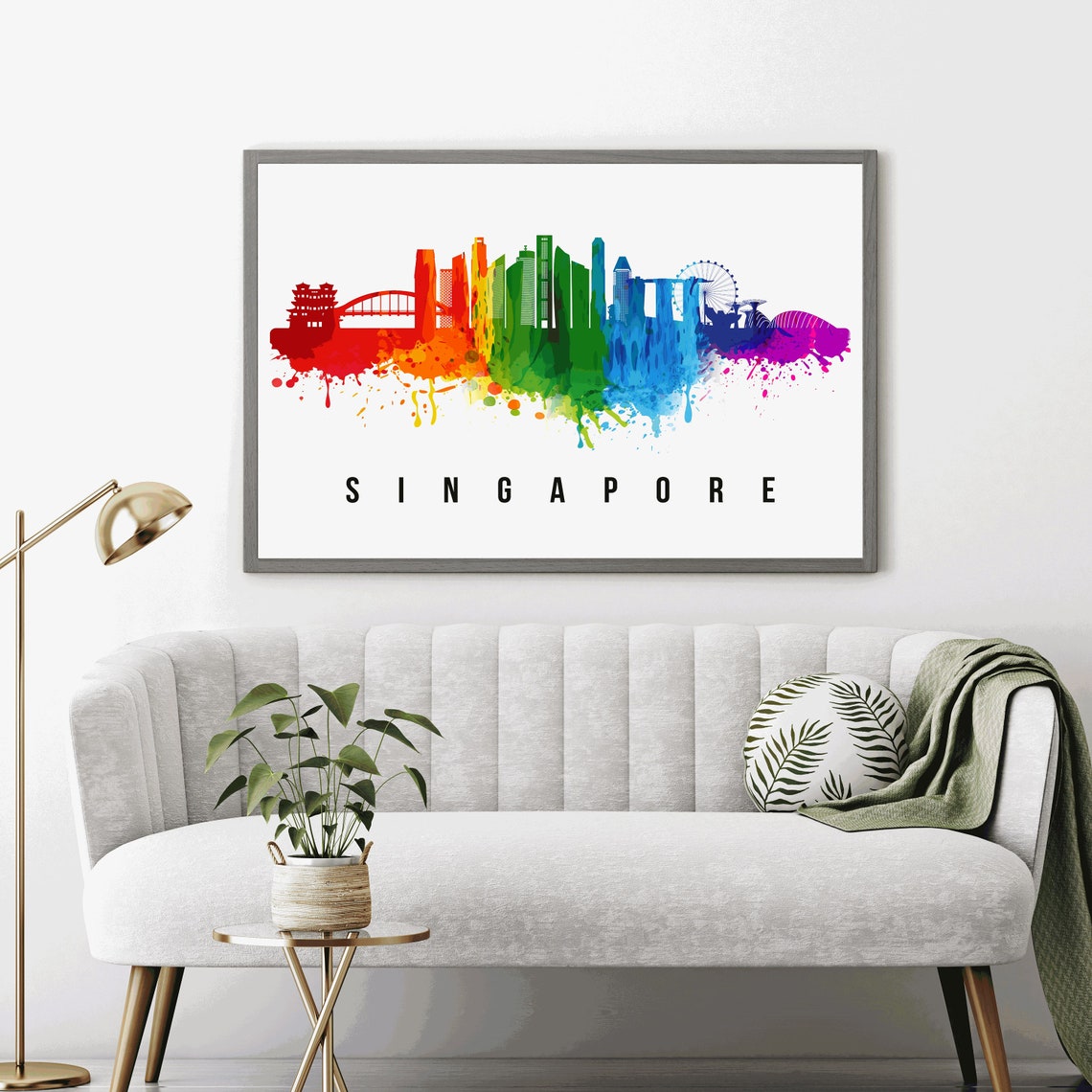 Singapore City Singapore Poster Skyline Poster Cityscape And Landmark Singapore City Illustration Home Wall Art Office Decor - Image 4