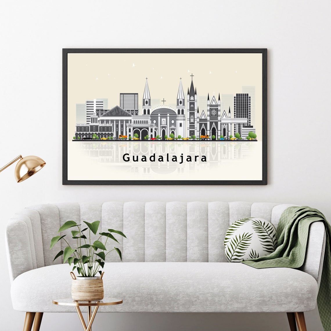 Guadalajara Mexico Cathedral Skyline Flat Vector Travel Poster - Image 3