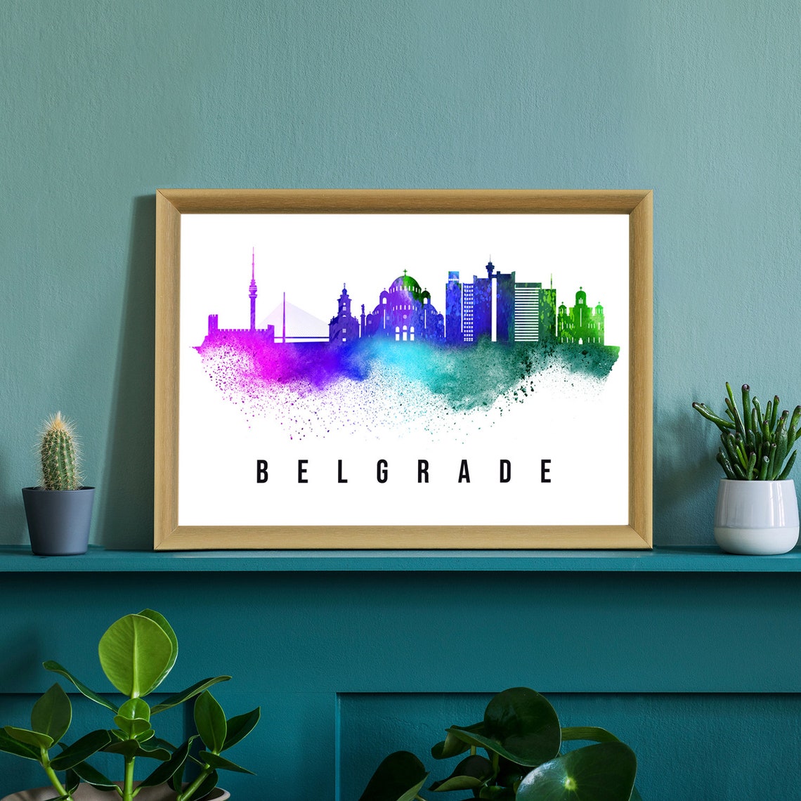 Belgrade Serbia Poster Skyline Poster Cityscape Poster Serbia Landmark City Illustration Poster Home Wall Art Office Wall Art - Image 2