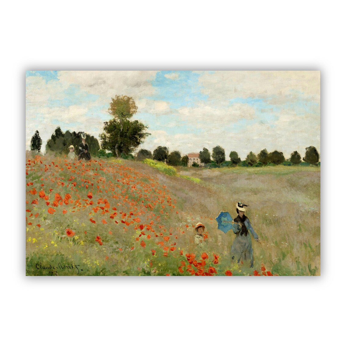 Claude Monet Poppies at Argenteuil Impressionist Red Poppy Field Art Print - Image 2