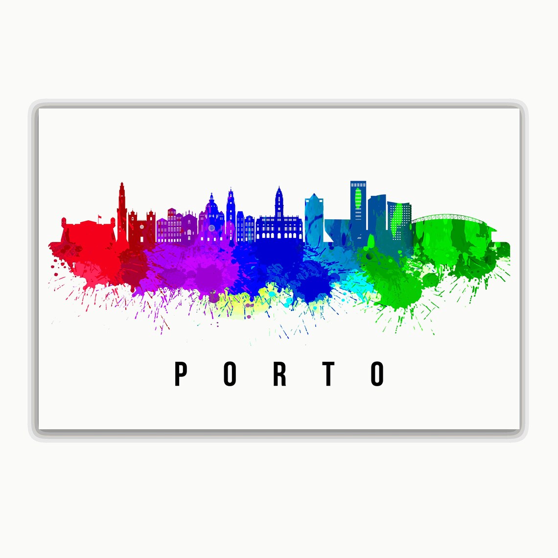 Porto Portugal Poster Skyline Poster Cityscape And Landmark Porto City Illustration Home Wall Art Office Decor - Image 2