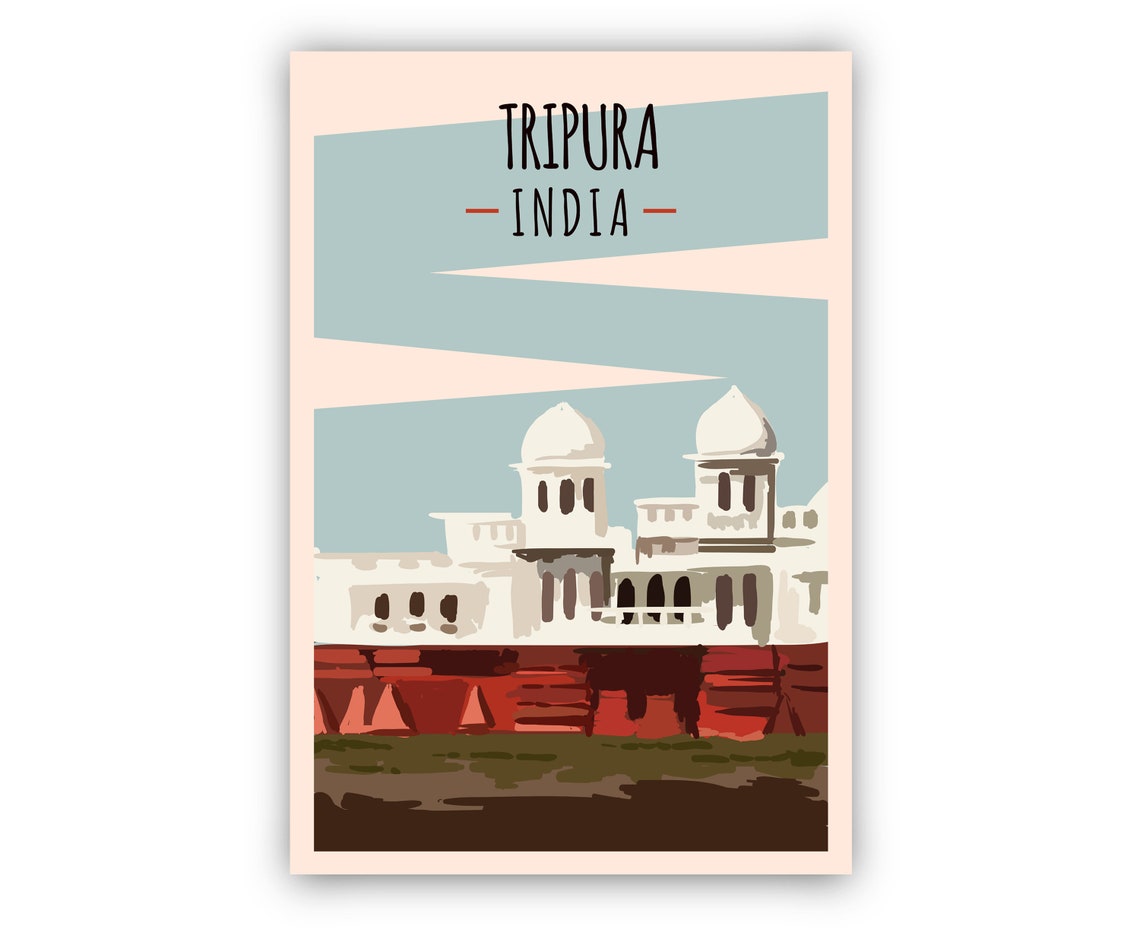 India Tripura Travel Poster Tripura Cityscape Poster Print India Tripura Landmark Poster Wall Art Home Wall Art Office Wall Decorations - Image 2