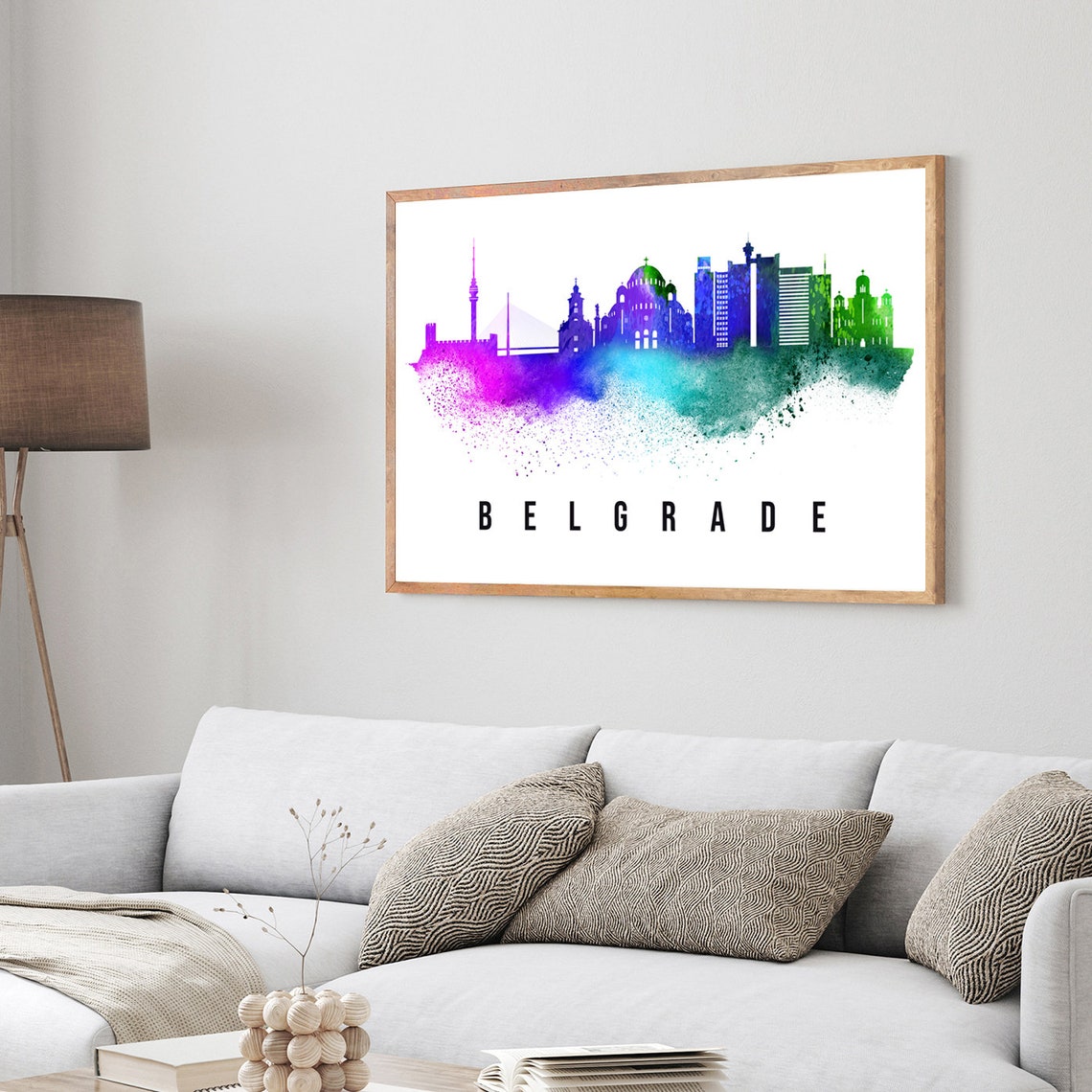 Belgrade Serbia Poster Skyline Poster Cityscape Poster Serbia Landmark City Illustration Poster Home Wall Art Office Wall Art - Image 3
