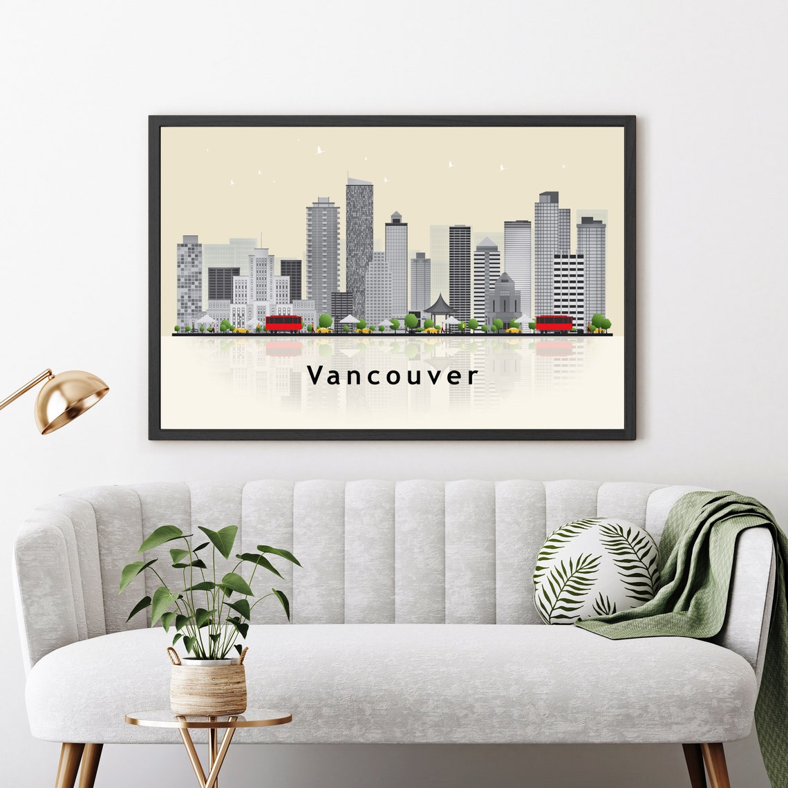 Vancouver Canada Modern Skyline Illustration Landmarks Travel Poster - Image 3