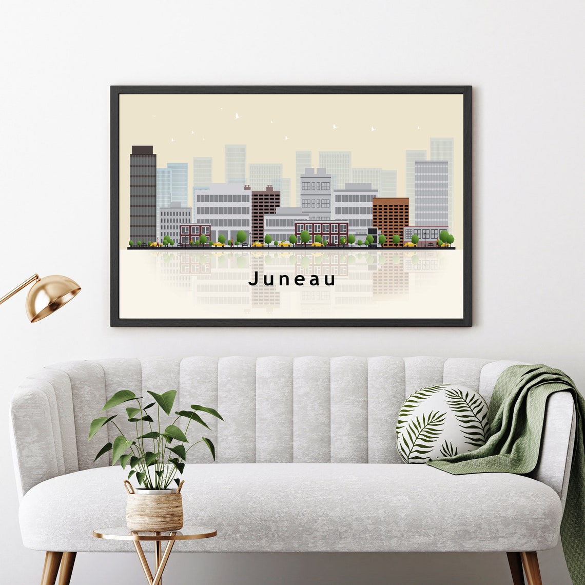 Juneau Alaska Downtown Skyline Vector Illustration City Poster - Image 2