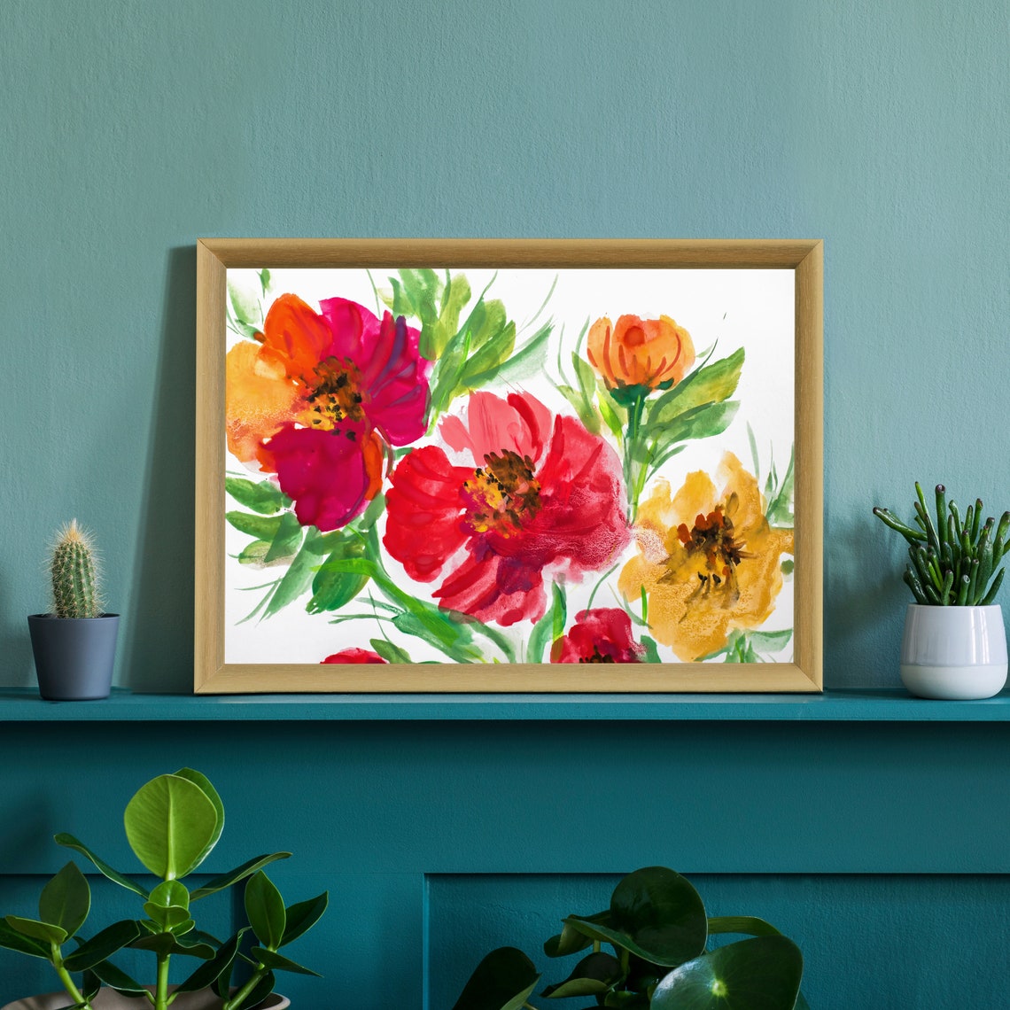 Flowers Oil Painting Flowers Still Life Poster Prints Flower Painting Prints Floral Texture Oil Painting Home Office Wall Art Decoration - Image 4