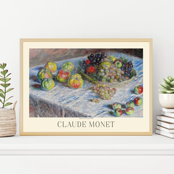 Claude Monet Apples And Grapes 1880 Fruit Still Life Art Poster