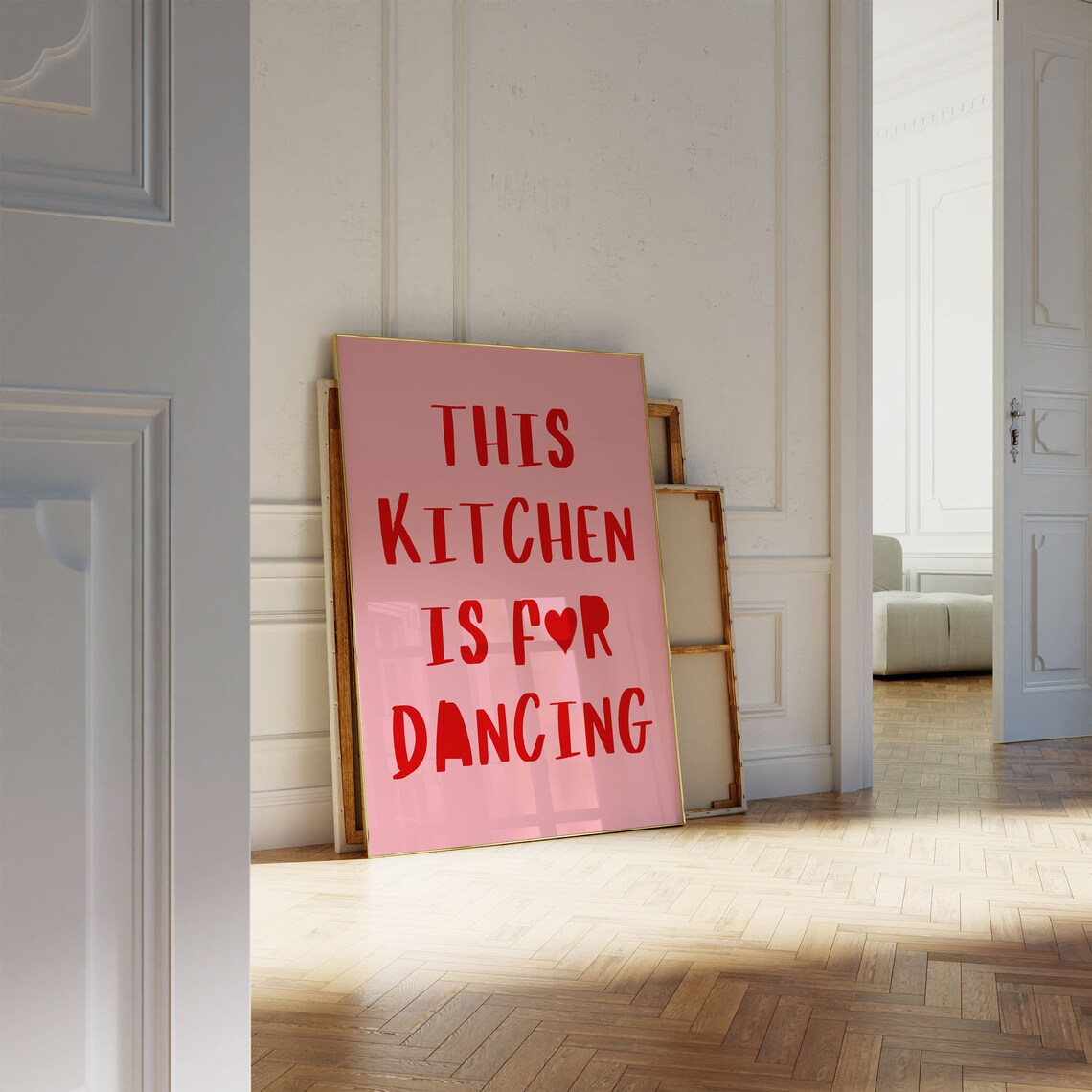 This Kitchen Is For Dancing Minimalist Heart Art Print - Image 2