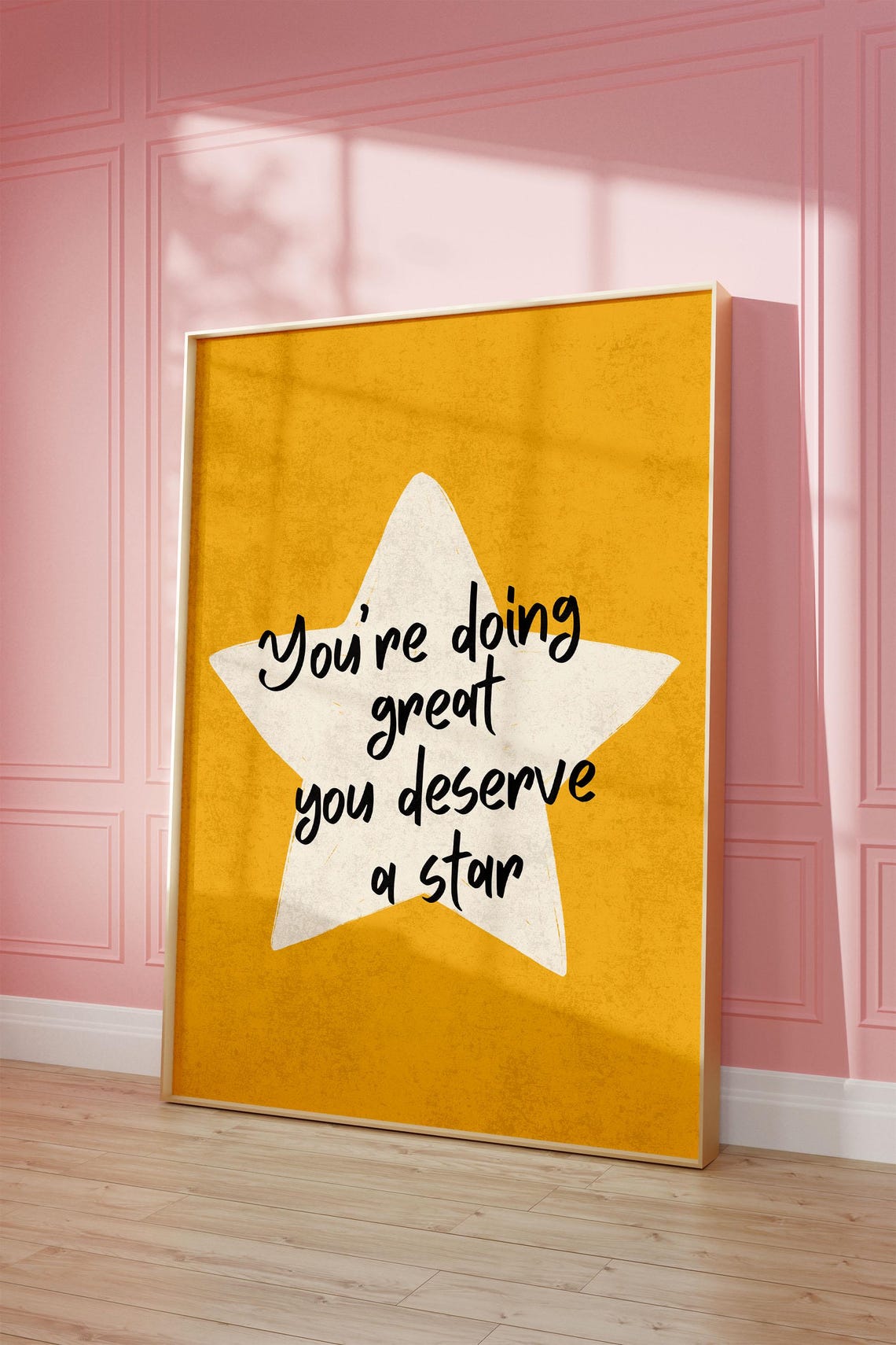 You Are Doing Great You Deserve a Star Mustard Yellow Poster - Image 2