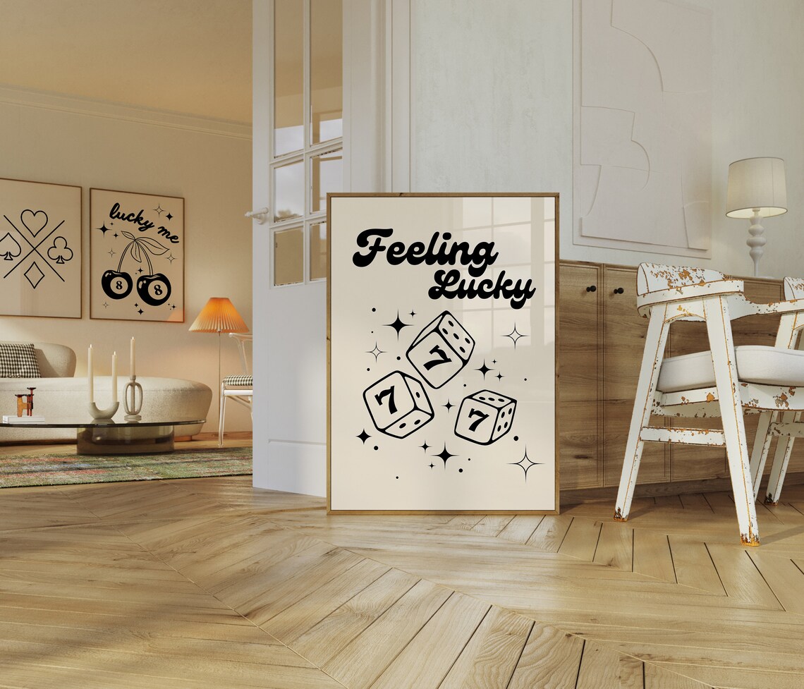 Feeling Lucky 777 Poster, Lucky Wall Decor - Image 2