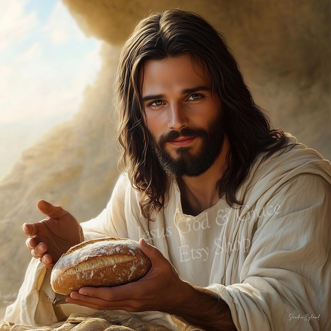Jesus Bread Of Life Portrait, Christian Home Decor