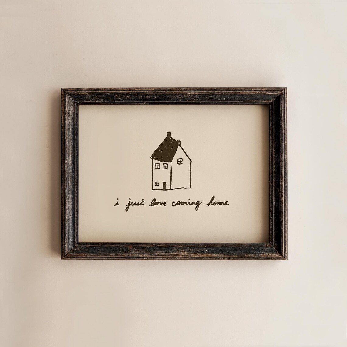 Handdrawn Typography Art Print, Coming Home
