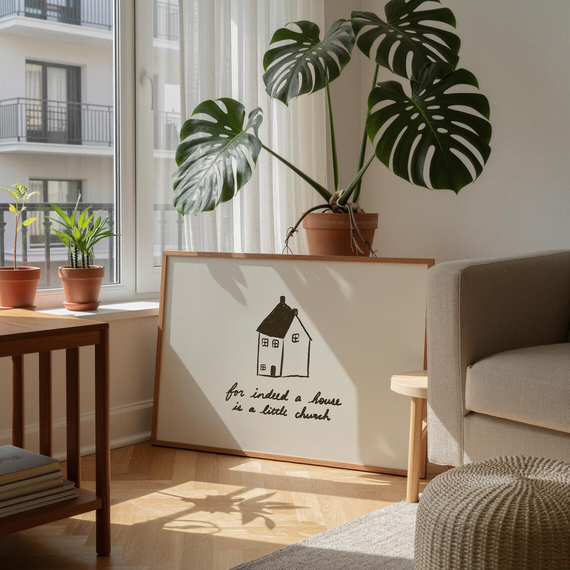 A House Is Little Church Quote Art Print
