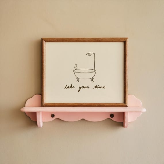 Bathroom Print Farmhouse Vintage Handdrawn Wall Art