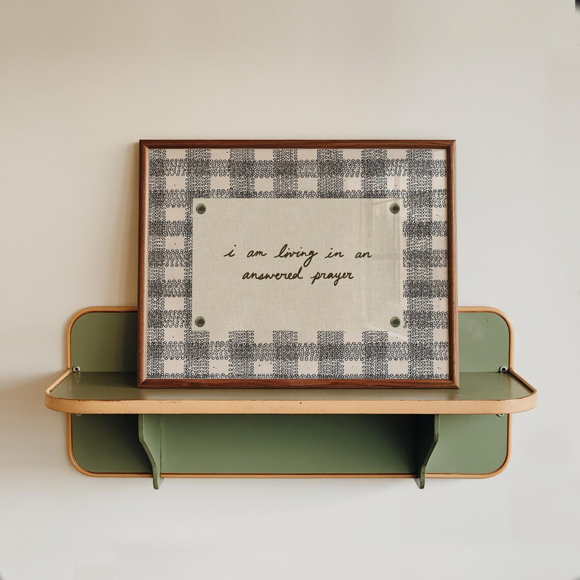 Gingham Checkered Print, Christian Home Decor Art Print