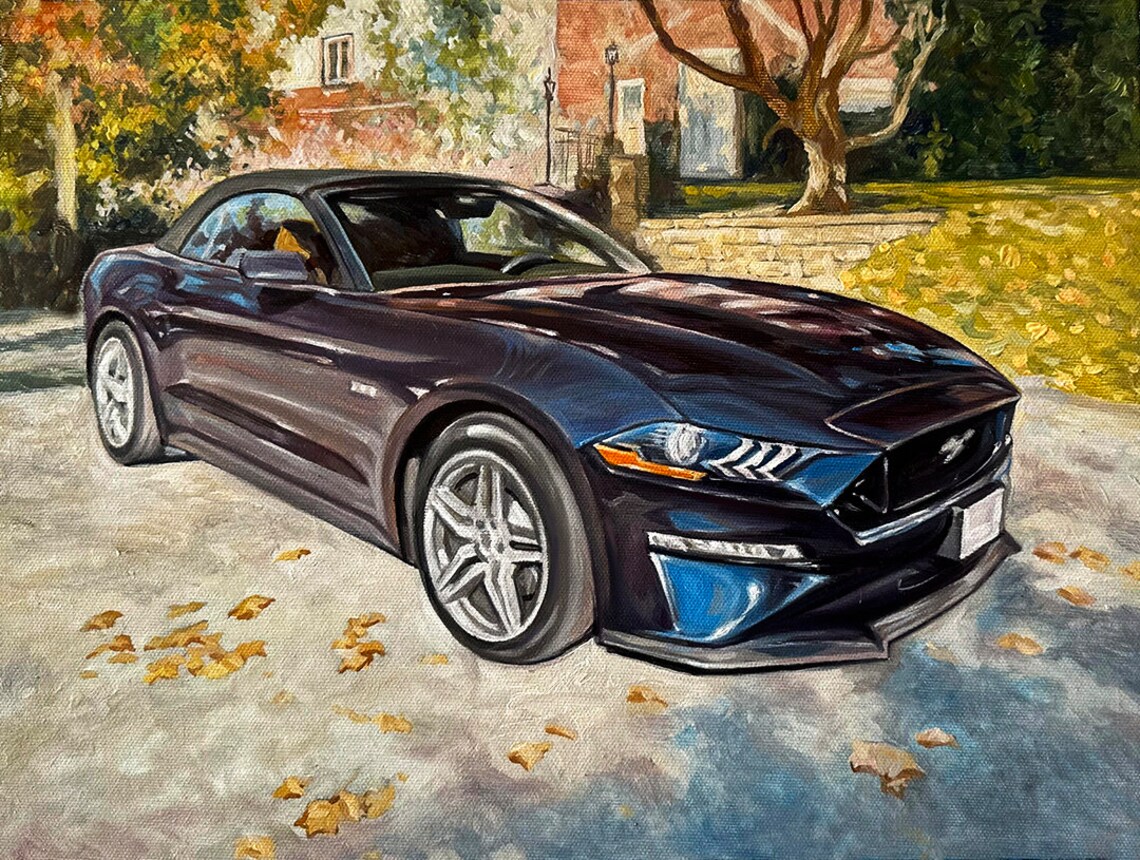 Custom Car Portrait Art Print, Personalized Oil Style - Image 3