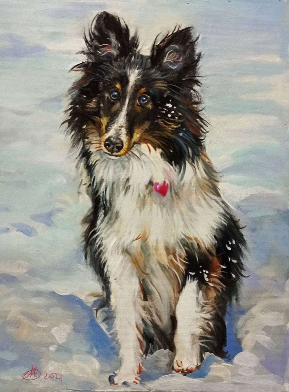 Custom Pet Portraits Painting Dog Portraits Dog Painting Oil Painting On Handmade Pet Portrait Custom Dog Portrait Fathers Day Gift - Image 3