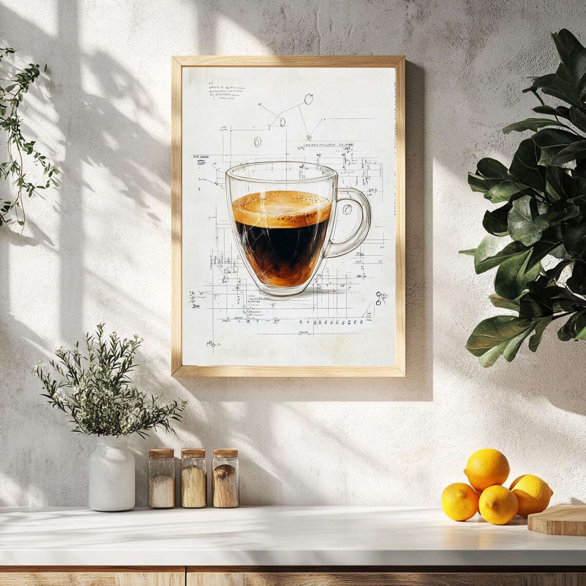 Coffee Print Mid Century Modern Wall Art Coffee Lover Decor Coffee Lover Gift Coffee Bar Decor Kitchen Art Minimalist Gallery Wall Art