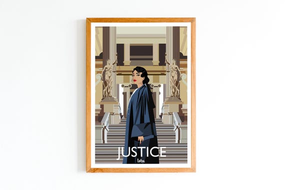 Justice Woman Judge Lawyer Minimalist Vintage Art Print