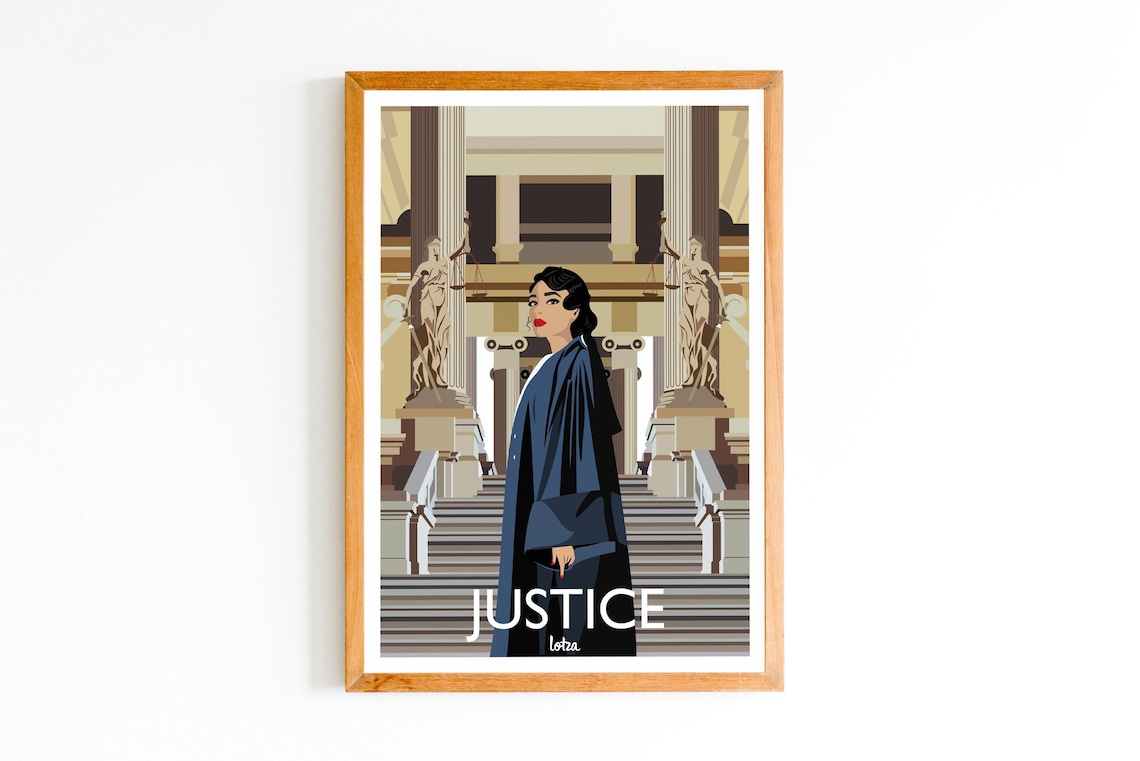 Justice Woman Judge Lawyer Minimalist Vintage Art Print